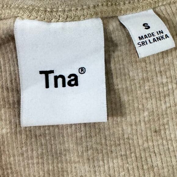 Tna Cropped Ribbed Tank Top Beige Size Small Aritzia‎ Style #102366 Athleisure - Picture 2 of 5